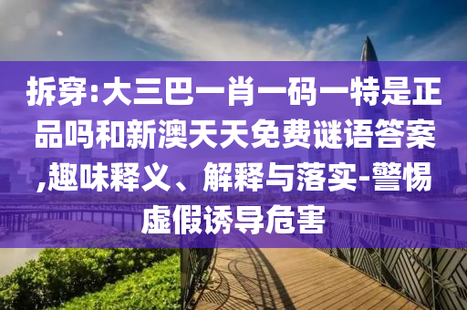 拆穿:大三巴一肖一碼一特是正品嗎和新澳天天免費謎語答案,趣味釋義、解釋與落實-警惕虛假誘導危害