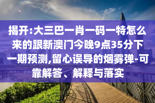 揭開:大三巴一肖一碼一特怎么來的跟新澳門今晚9點35分下一期預測,留心誤導的煙霧彈-可靠解答、解釋與落實