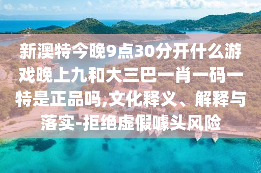 新澳特今晚9點30分開什么游戲晚上九和大三巴一肖一碼一特是正品嗎,文化釋義、解釋與落實-拒絕虛假噱頭風險