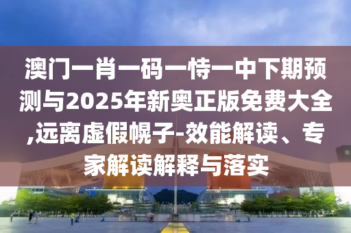澳門一肖一碼一恃一中下期預(yù)測與2025年新奧正版免費大全,遠(yuǎn)離虛假幌子-效能解讀、專家解讀解釋與落實